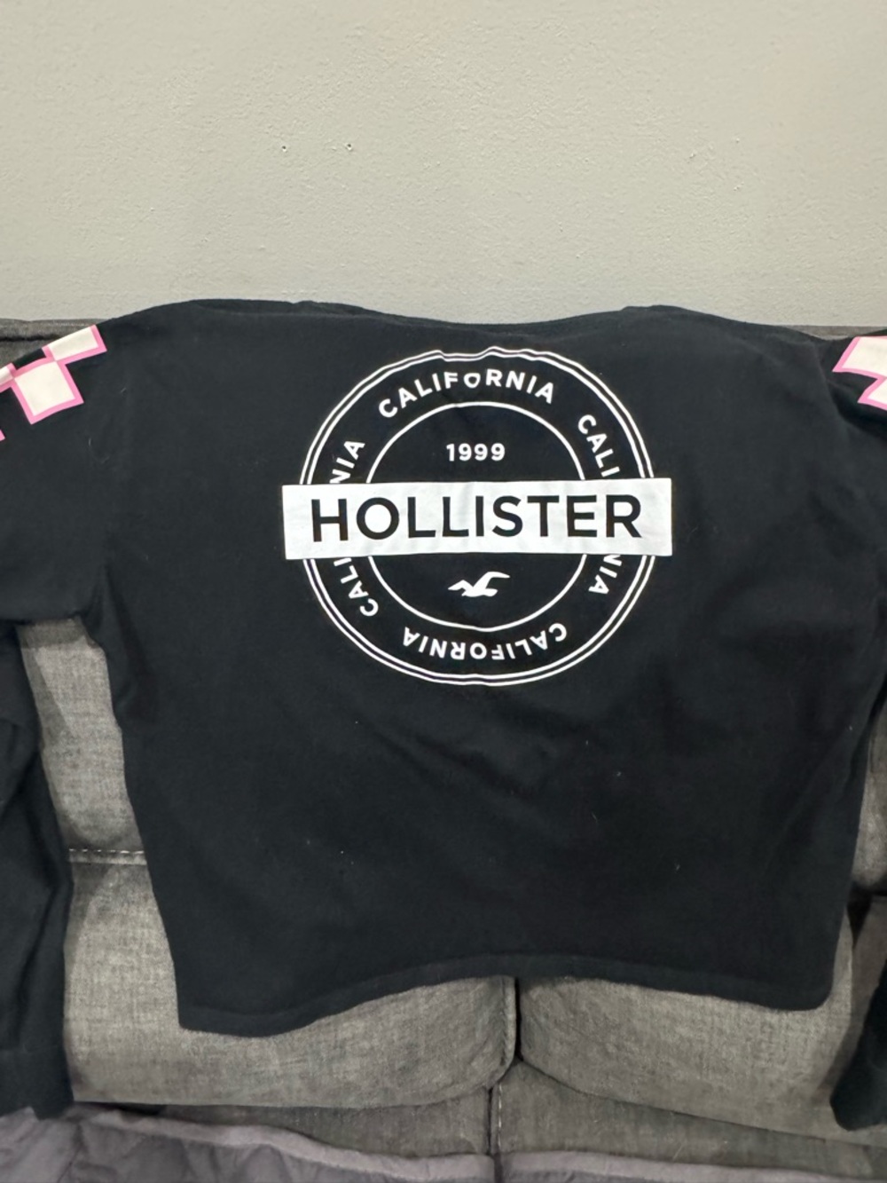 Hollister logo cropped top small EUC